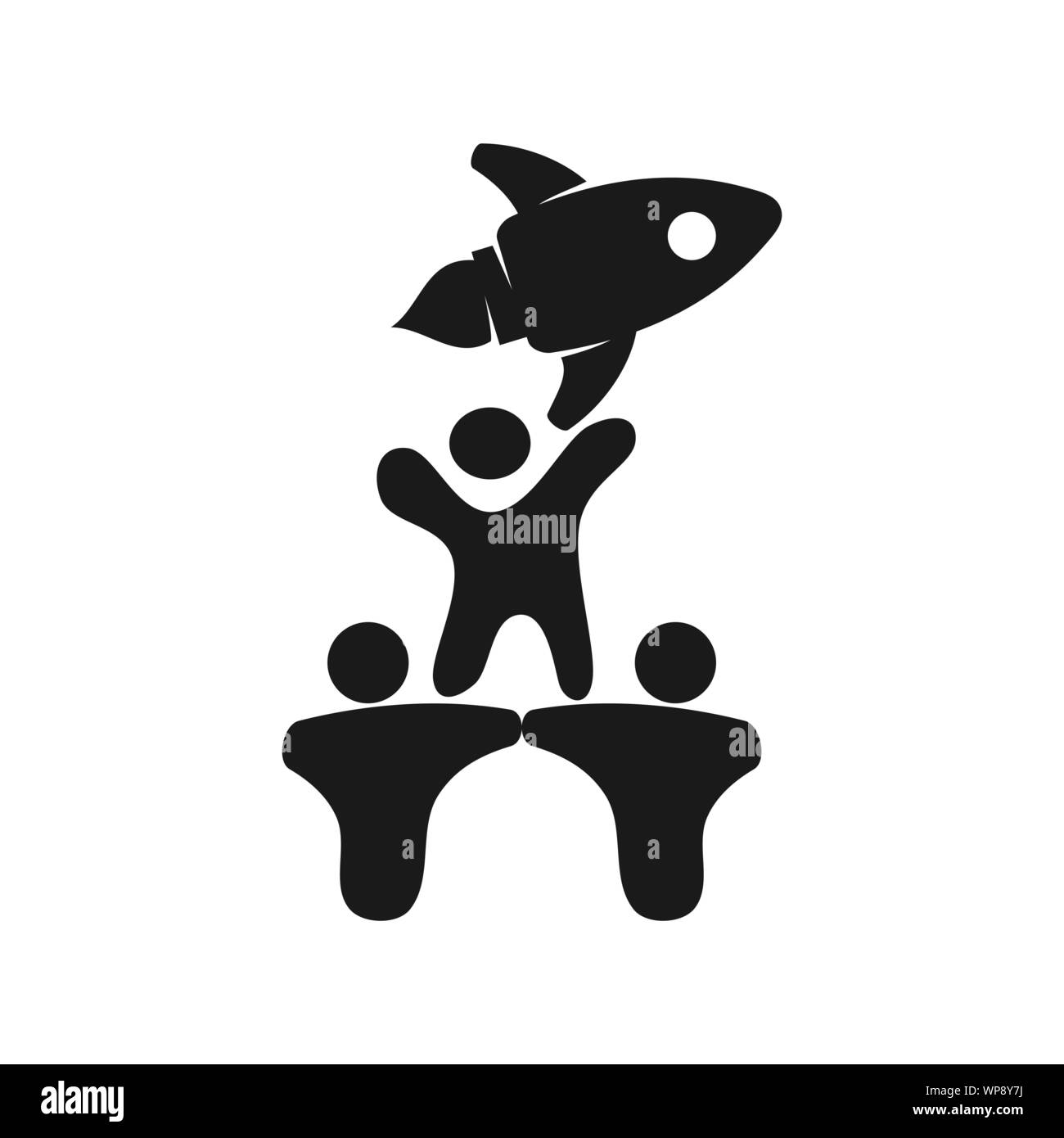 rocket Commitment Teamwork Together Black Logo Stock Vector Image & Art ...