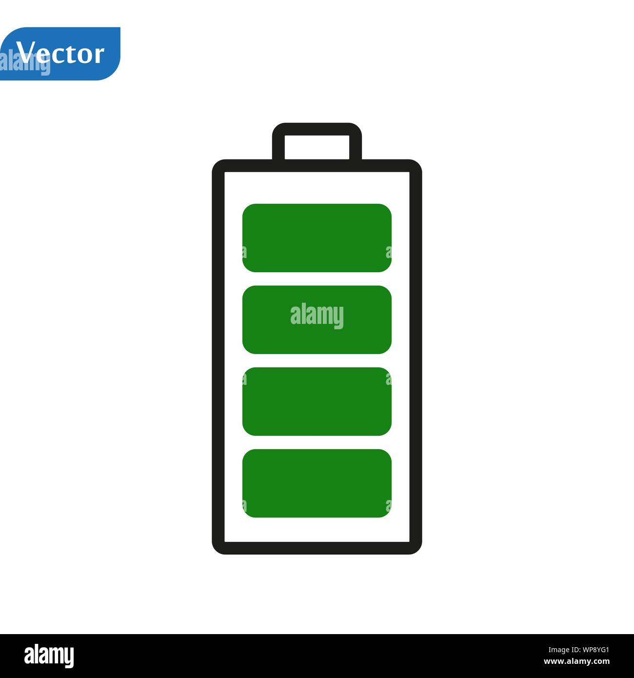 Charged battery. Green Full charge battery. Battery charging status