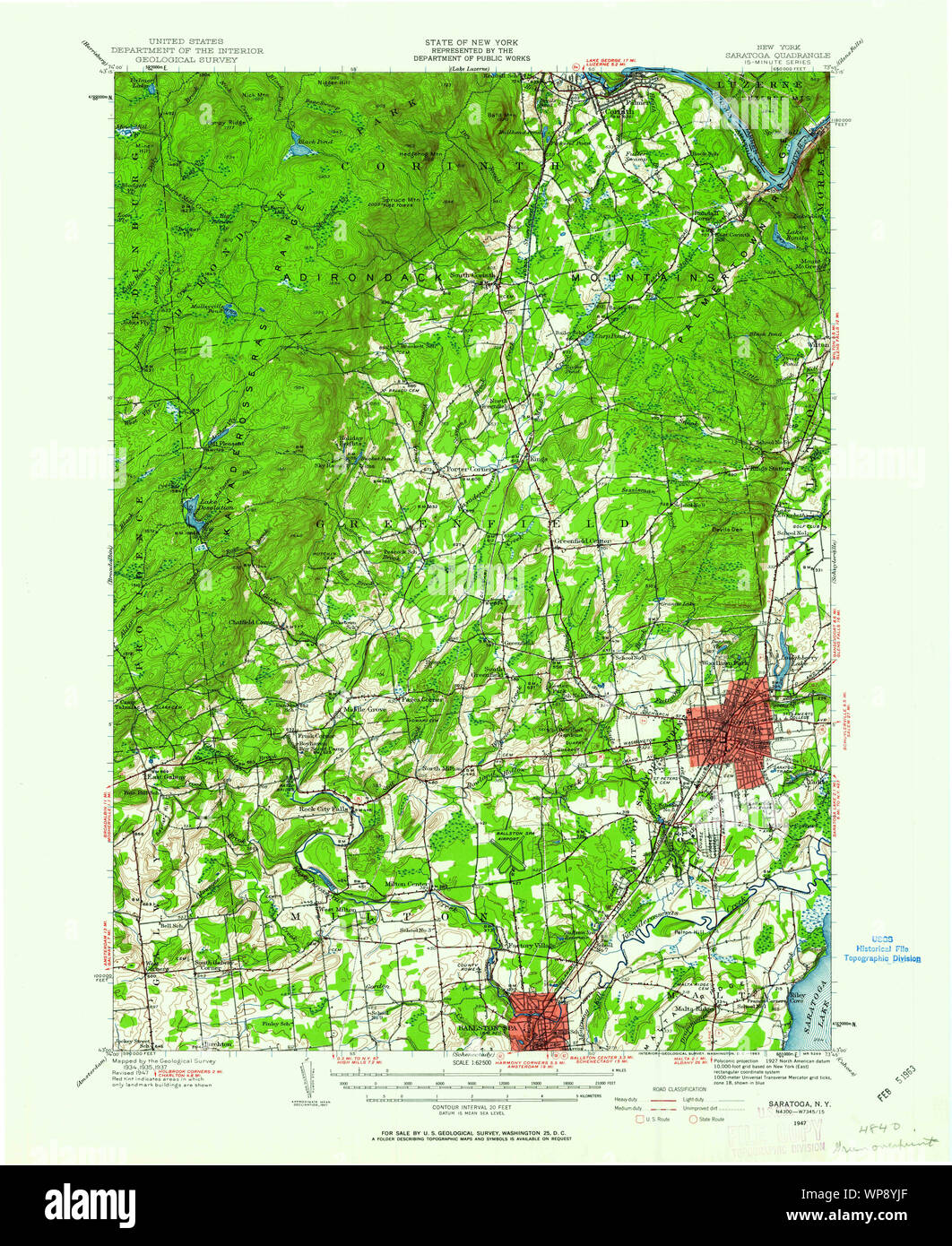 Saratoga New York Map Hi Res Stock Photography And Images Alamy