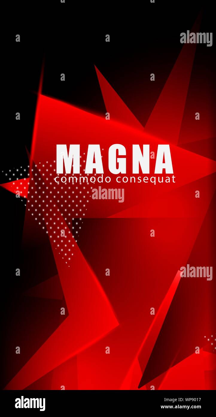 Triangular background. Abstract composition of 3D triangles. Modern geometric red background insulated black Stock Vector