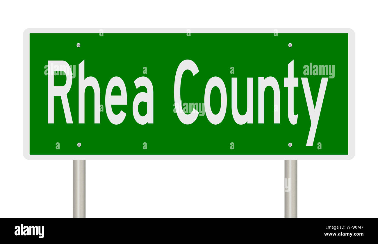 Tenessee Rural Road Sign Rendering of a green highway sign for Rhea County Tennessee Stock Photo ...
