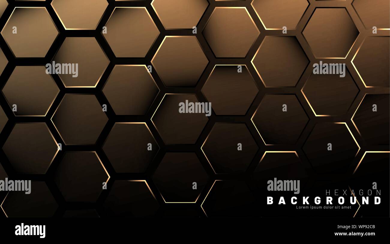 Abstract hexagon gradient colorful light pattern with a dark background ...