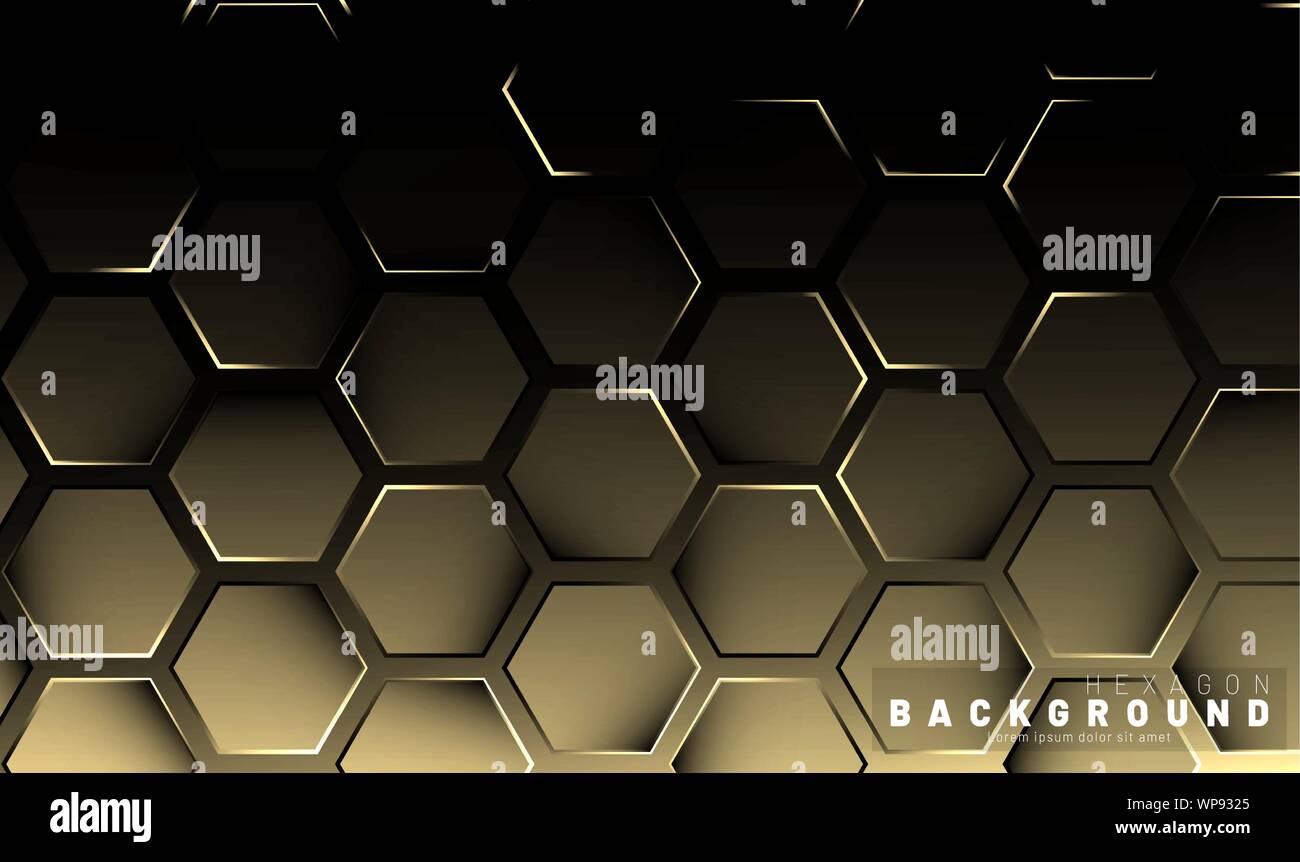 Abstract hexagon gradient colorful light pattern with a dark background ...