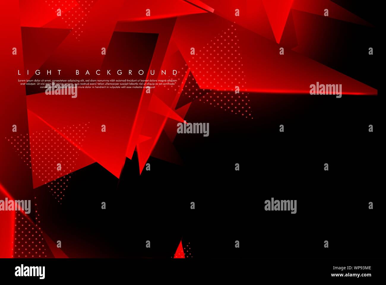 Triangular background. Abstract composition of 3D triangles. Modern geometric red background insulated black Stock Vector