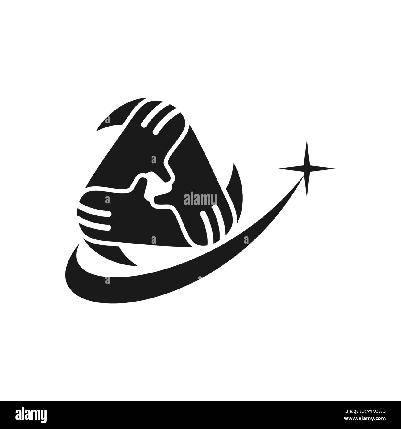 Star Commitment Teamwork Together Black Logo Stock Vector