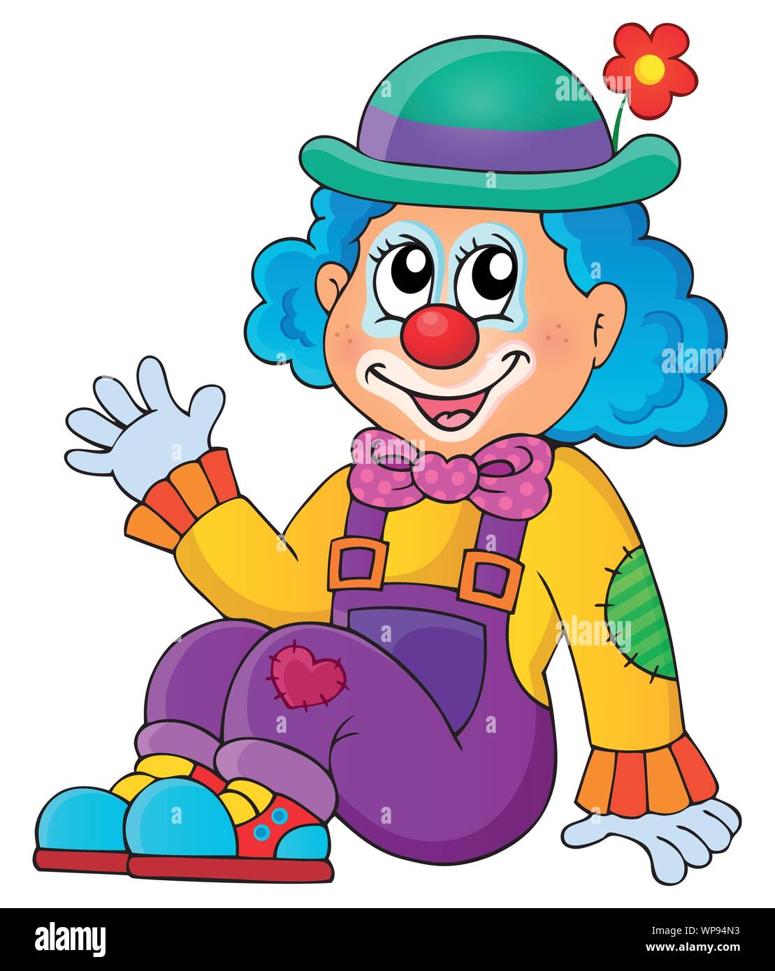 Sitting clown theme image 1 Stock Vector