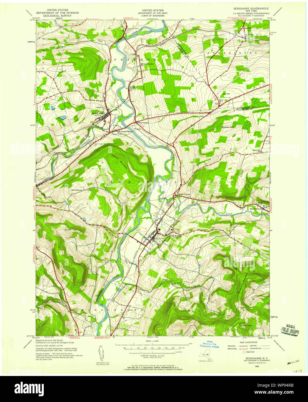 New York NY Schoharie 129443 1943 24000 Restoration Stock Photo Alamy