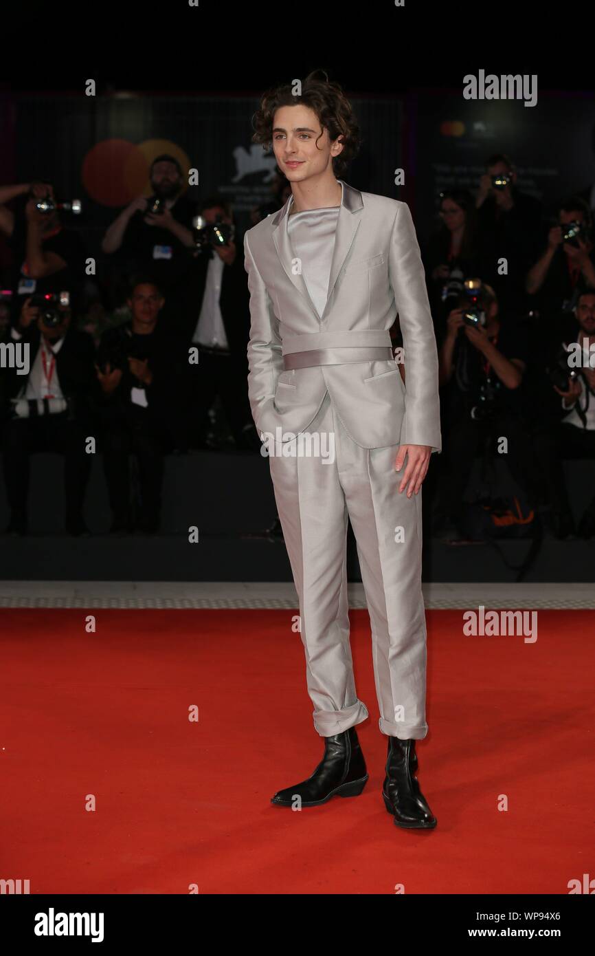 Timothée Chalamet attends The King red carpet during the 76th