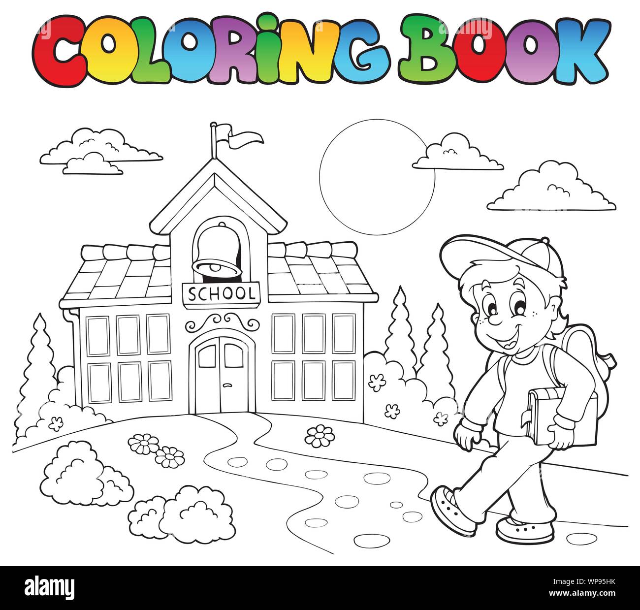 Coloring Book School Cartoons 7 Stock Vector Image Art Alamy