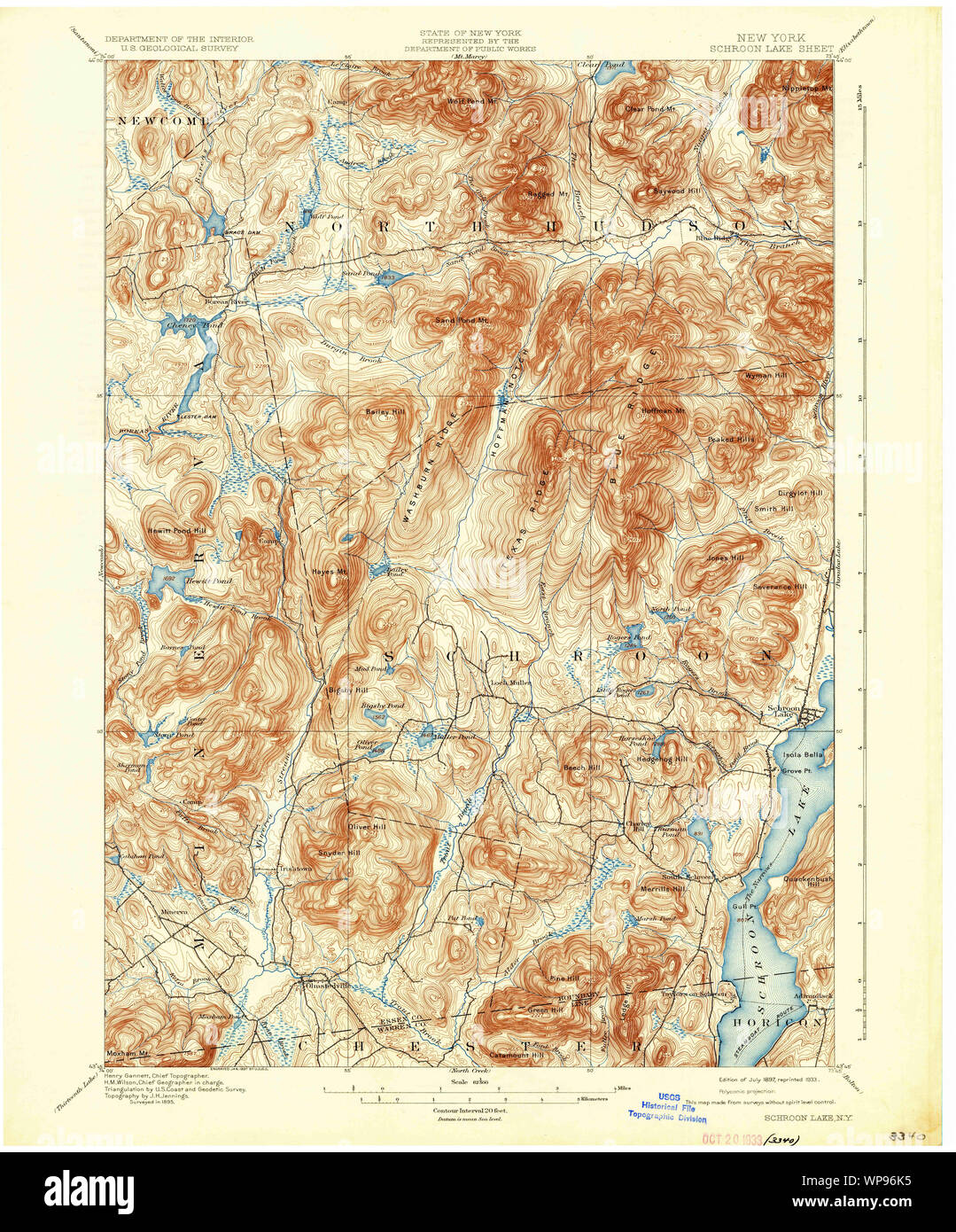 New York NY Schroon Lake 148462 1897 62500 Restoration Stock Photo Alamy