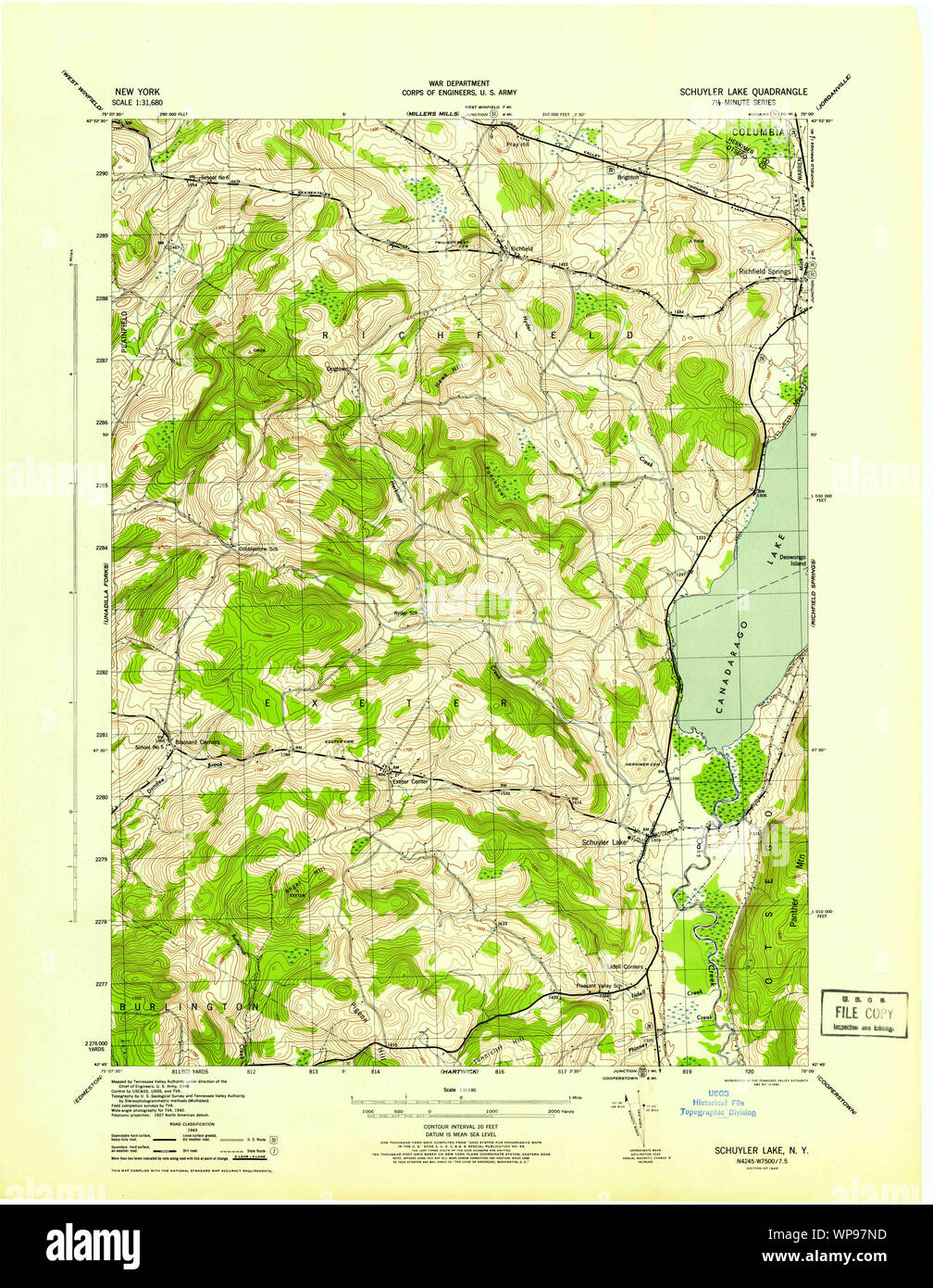 New York NY Schuyler Lake 136290 1945 31680 Restoration Stock Photo Alamy