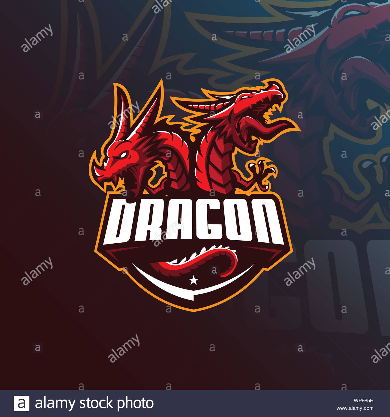 Dragon Vector Mascot Logo Design With Modern Illustration Concept