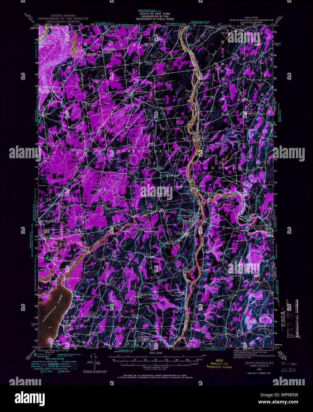 New York NY Schuylerville 136483 1947 62500 Inverted Restoration Stock
