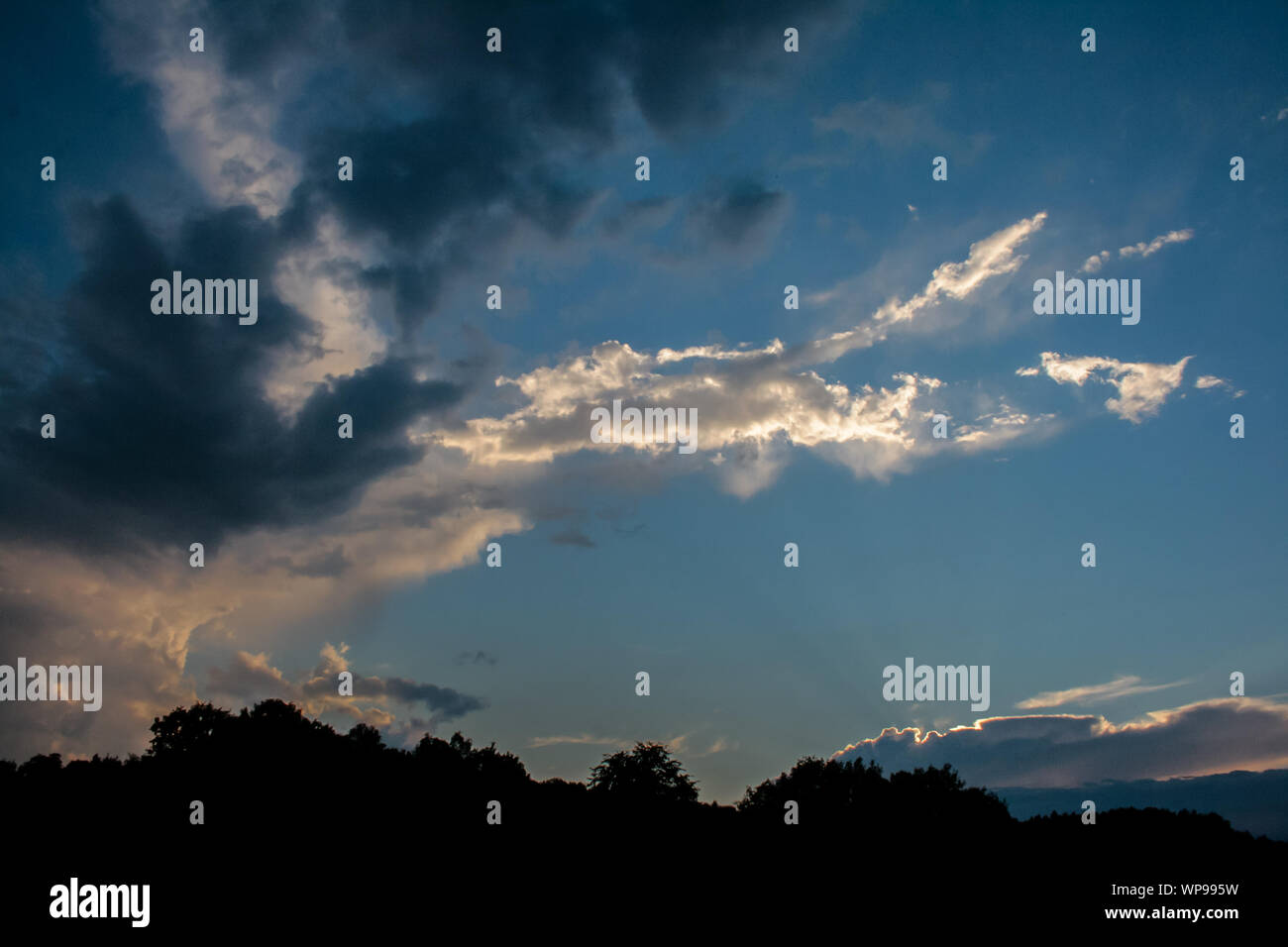 Cloudy sky. Lusatia, Germany Stock Photo