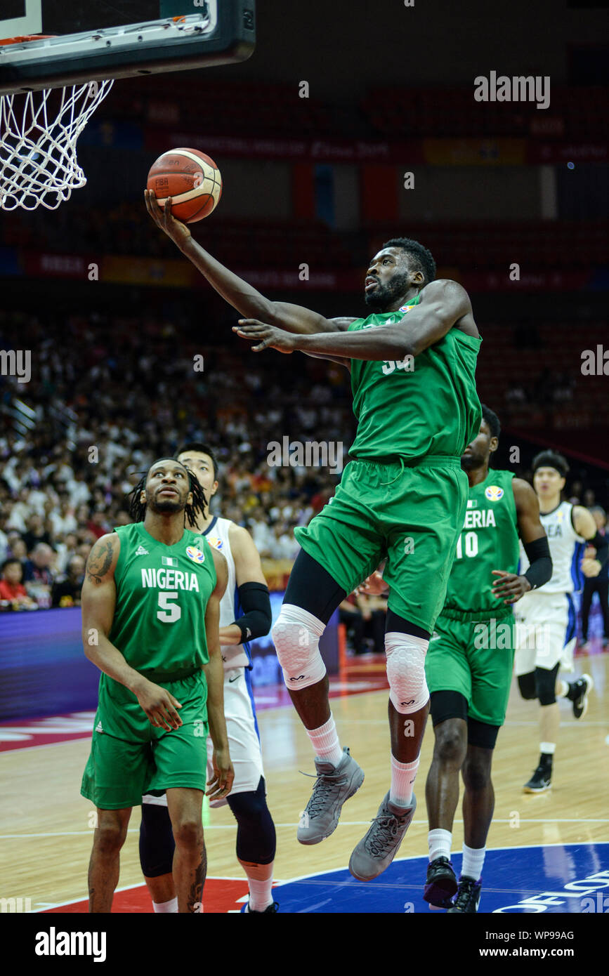 Michael Eric(Nigeria) vs. South Korea. FIBA Basketball World Cup China 2019. First Round Stock Photo