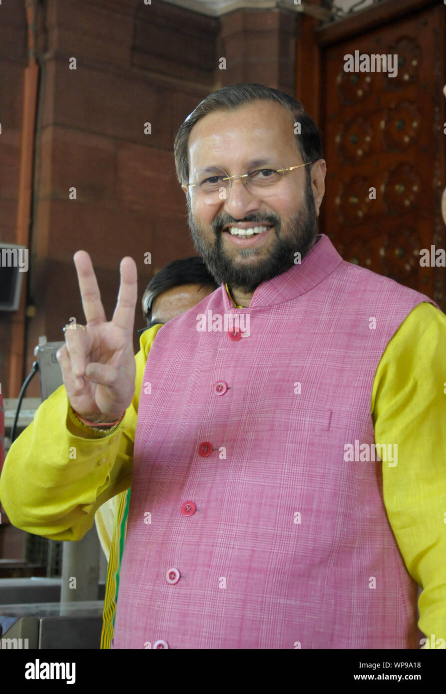 Prakash Keshav Javadekar is an Indian politician. He is a member of the Bharatiya Janata Party and currently serving as the Minister of Environment, F Stock Photo