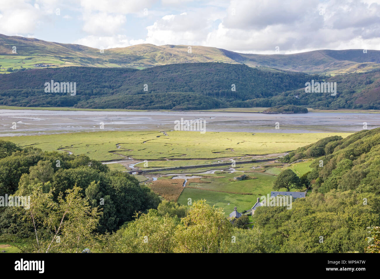 Looking over the Mawddach Estuary, Snowdonia National Park North Wales, UK Stock Photo
