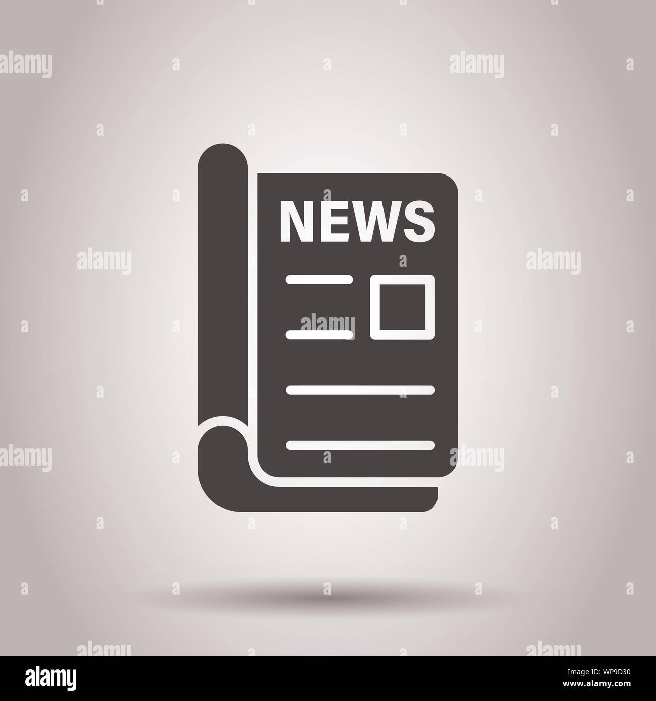 Newspaper icon in flat style. News vector illustration on isolated ...