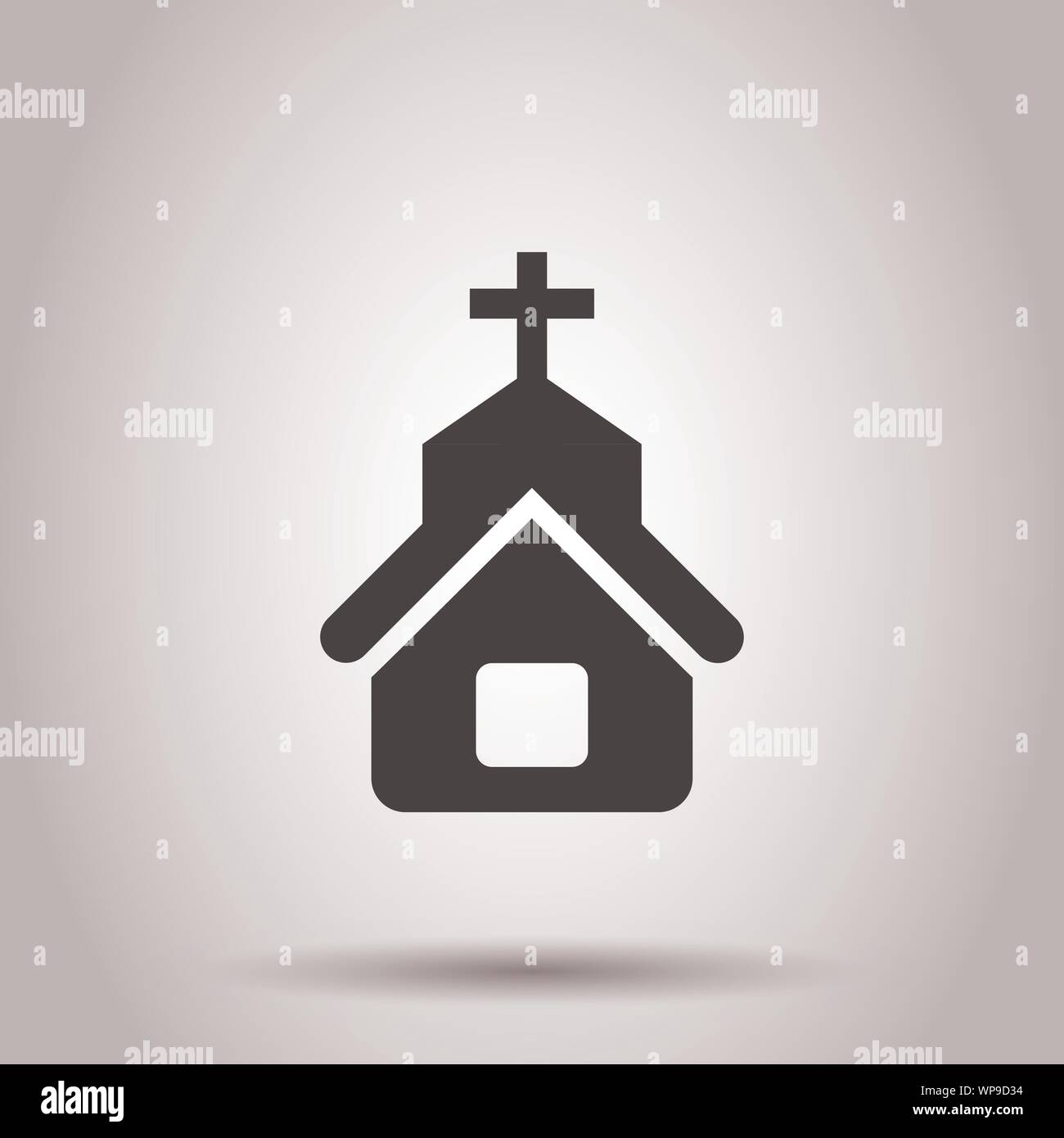 Church icon in flat style. Chapel vector illustration on isolated ...