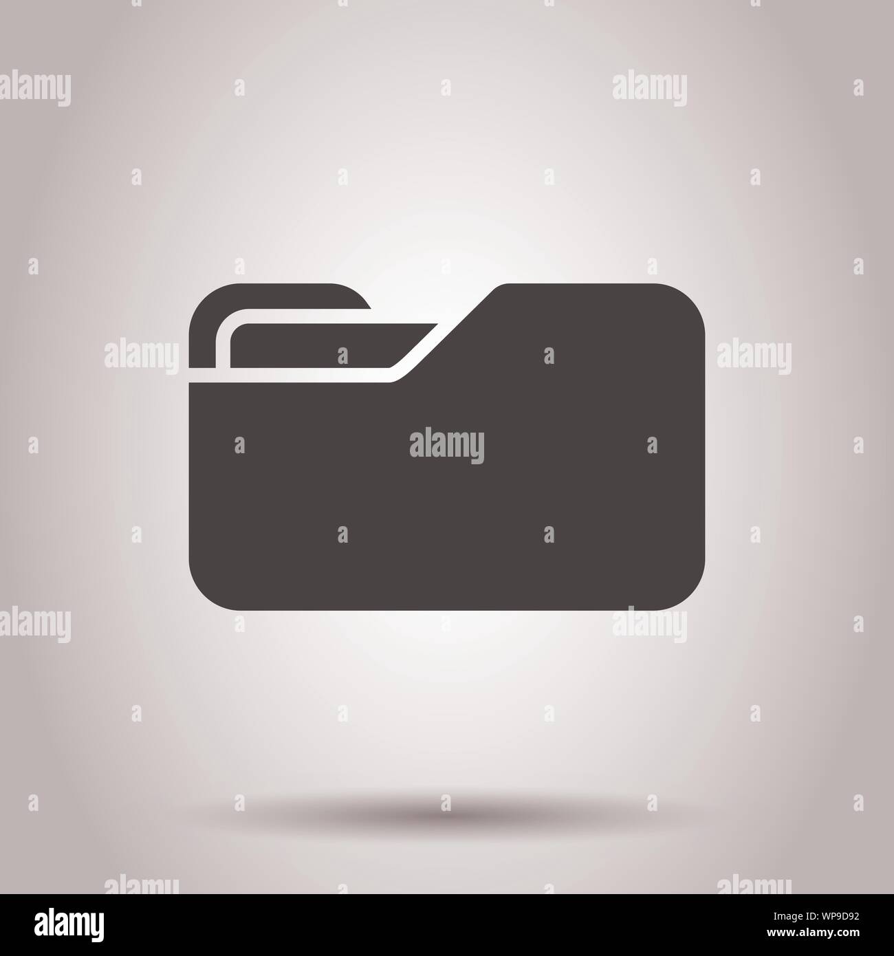 File folder icon in flat style. Documents archive vector illustration ...