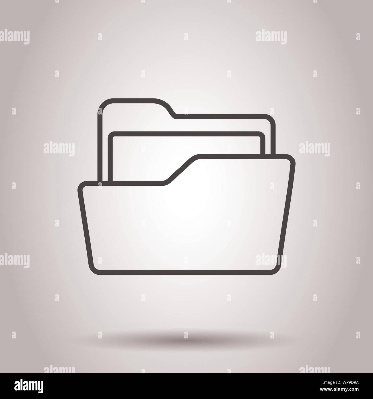 File folder icon in flat style. Documents archive vector illustration ...