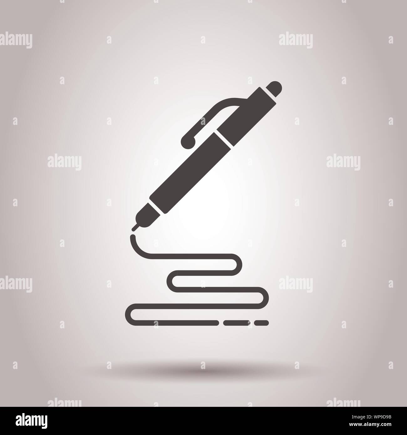 Pen icon in flat style. Ballpoint vector illustration on isolated ...