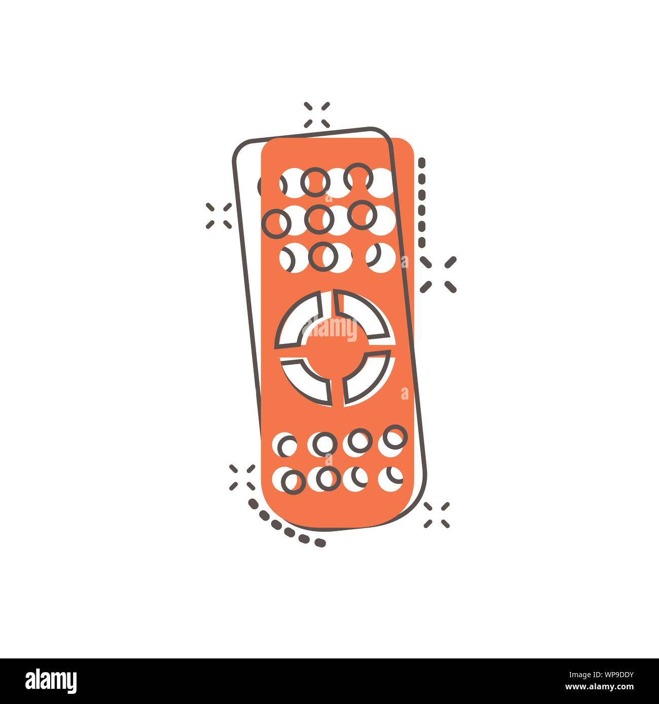 Remote control icon in comic style. Infrared controller vector cartoon ...