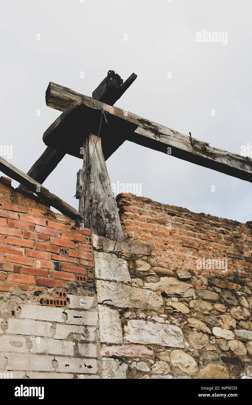 Vintage village house, view at daytime Stock Photo Alamy