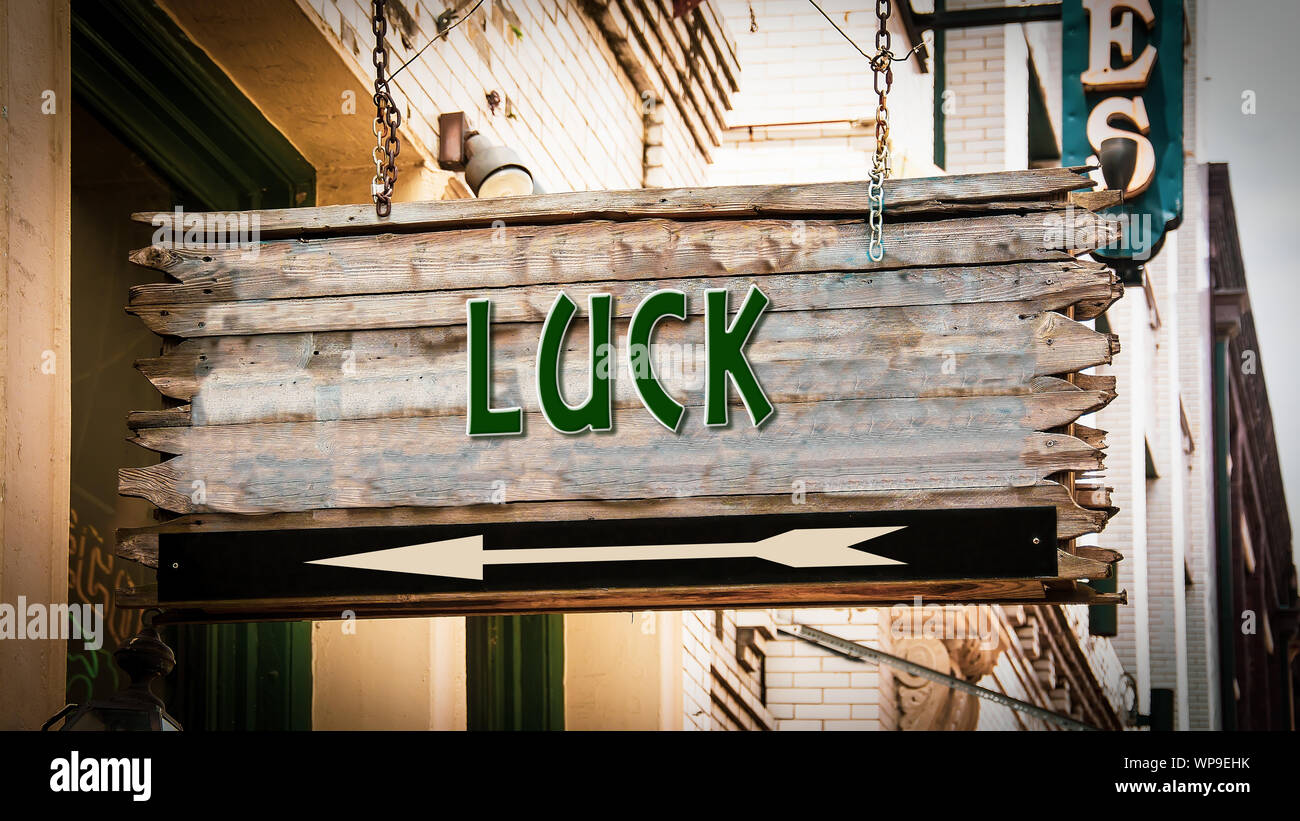 Street Sign the Direction Way to Luck Stock Photo - Alamy