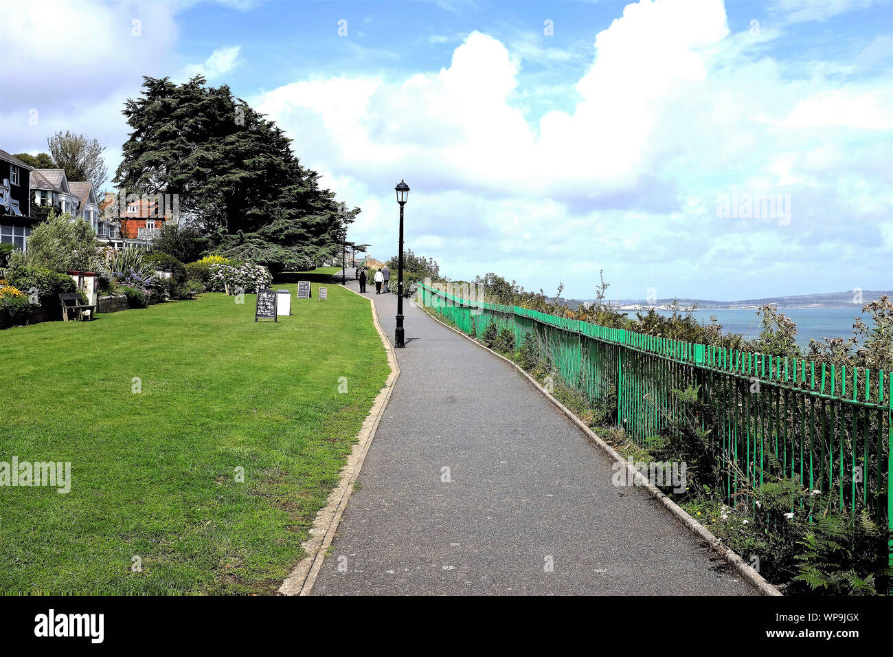 Shanklin, Isle of Wight, UK. August 17, 2019. Walkers on the cliff top