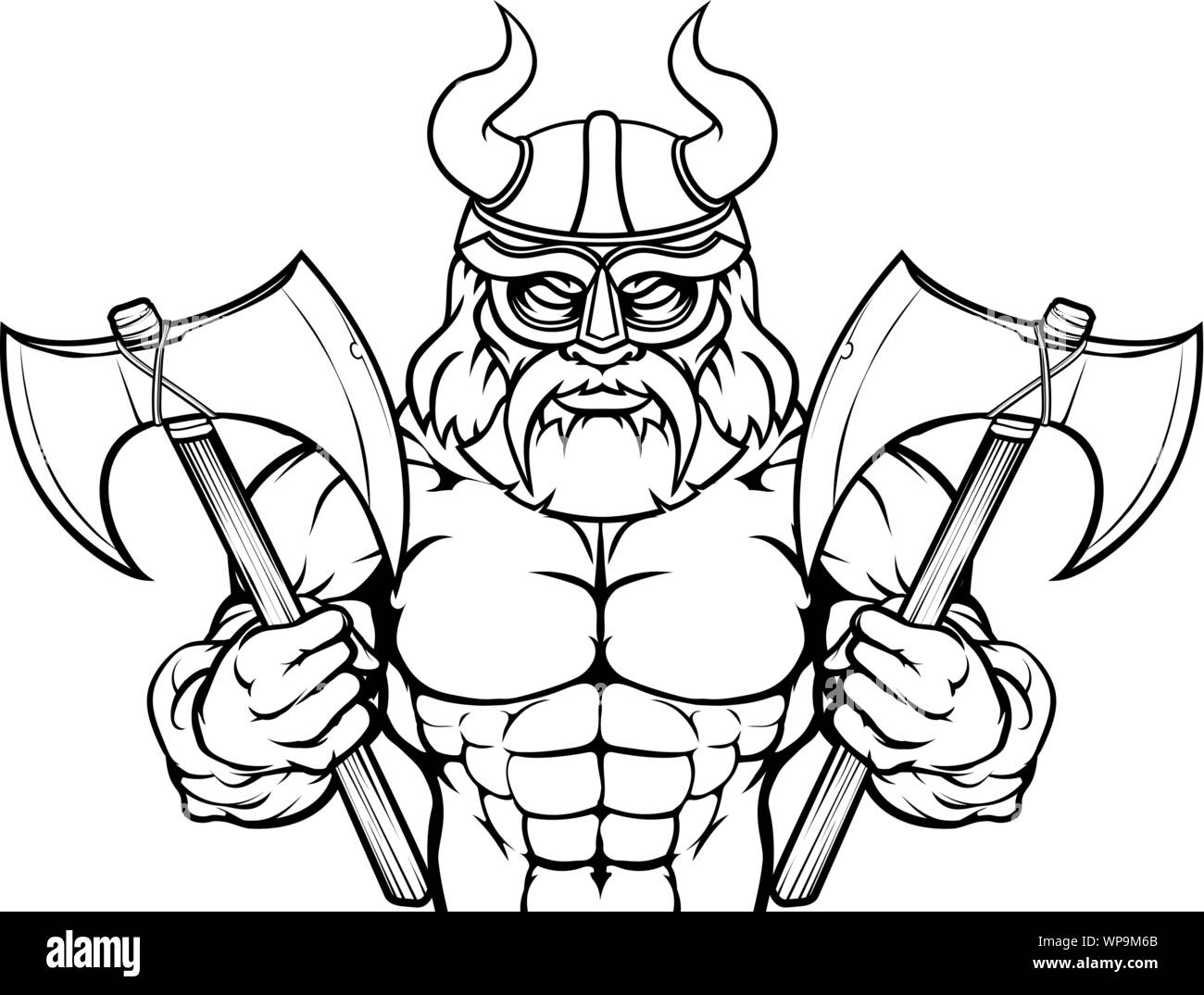 Viking Cartoon Sports Mascot Stock Vector