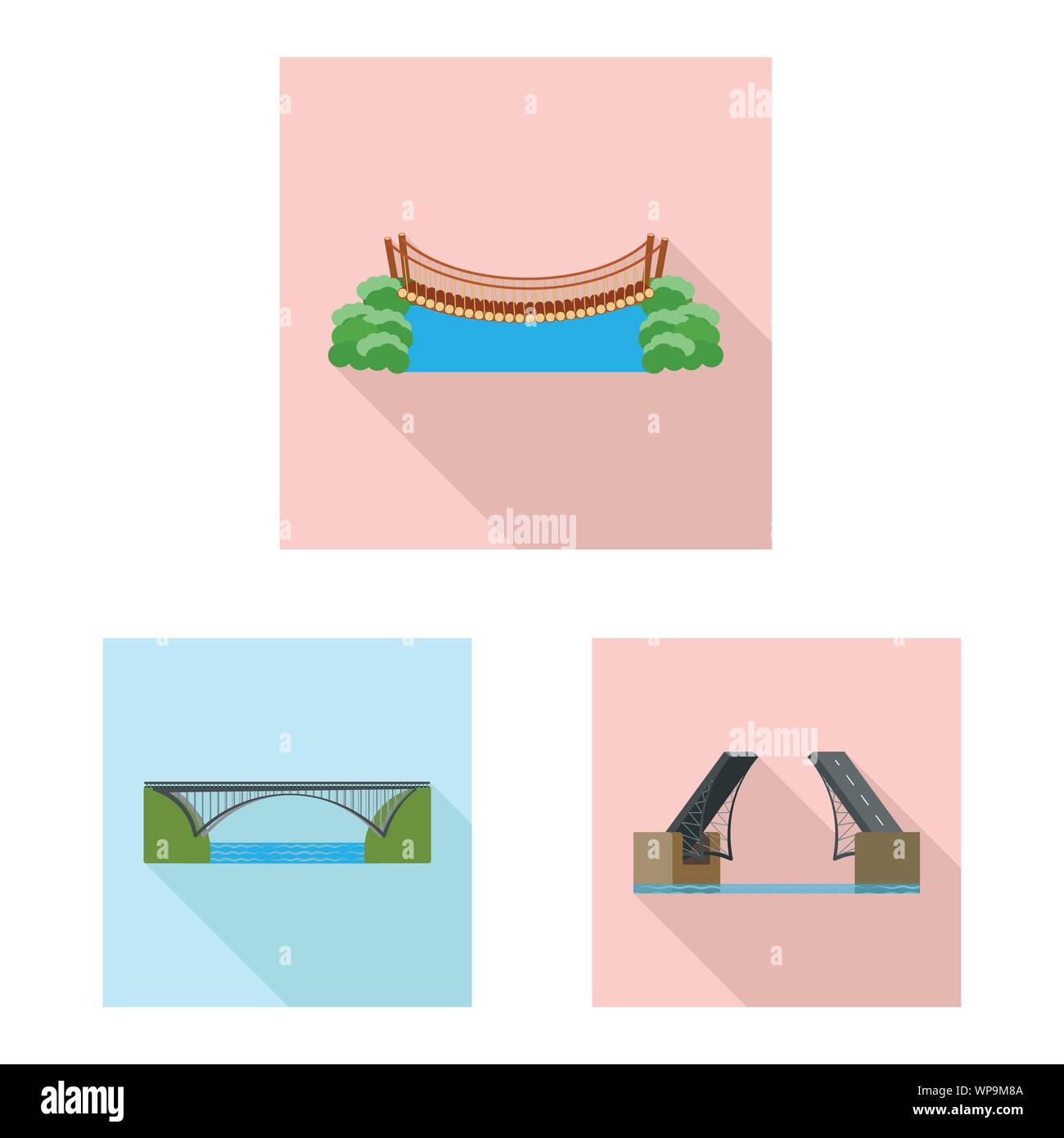 Isolated object of bridgework and bridge logo. Collection of bridgework ...