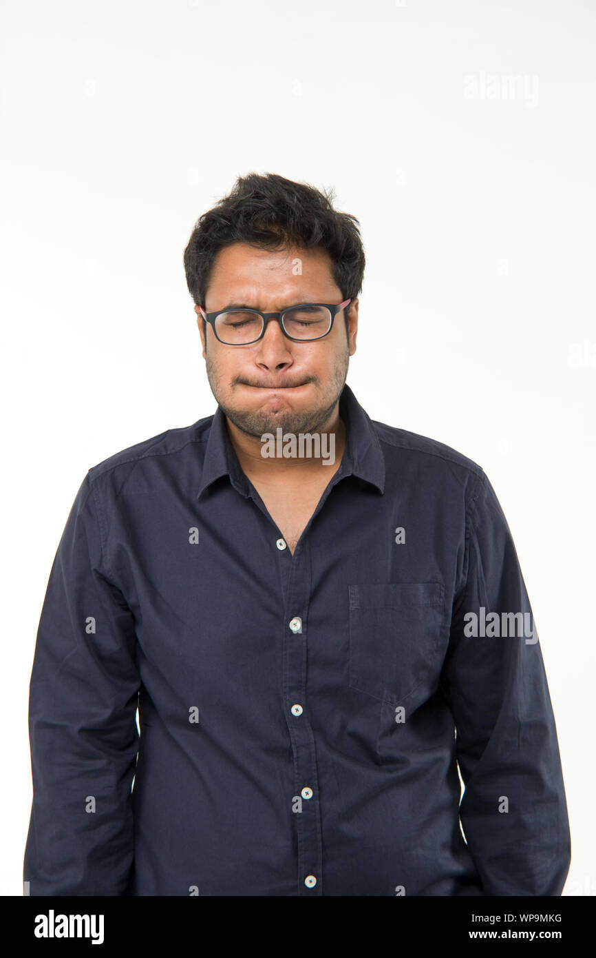 Eyes young indian man thinking hi-res stock photography and images - Alamy