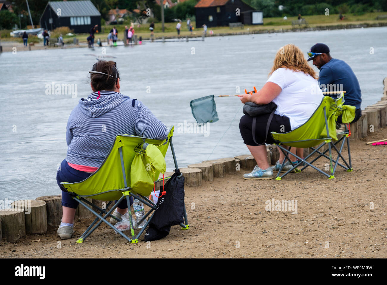 Crab fishing is a favourite seaside holiday pastime. Stock Photo