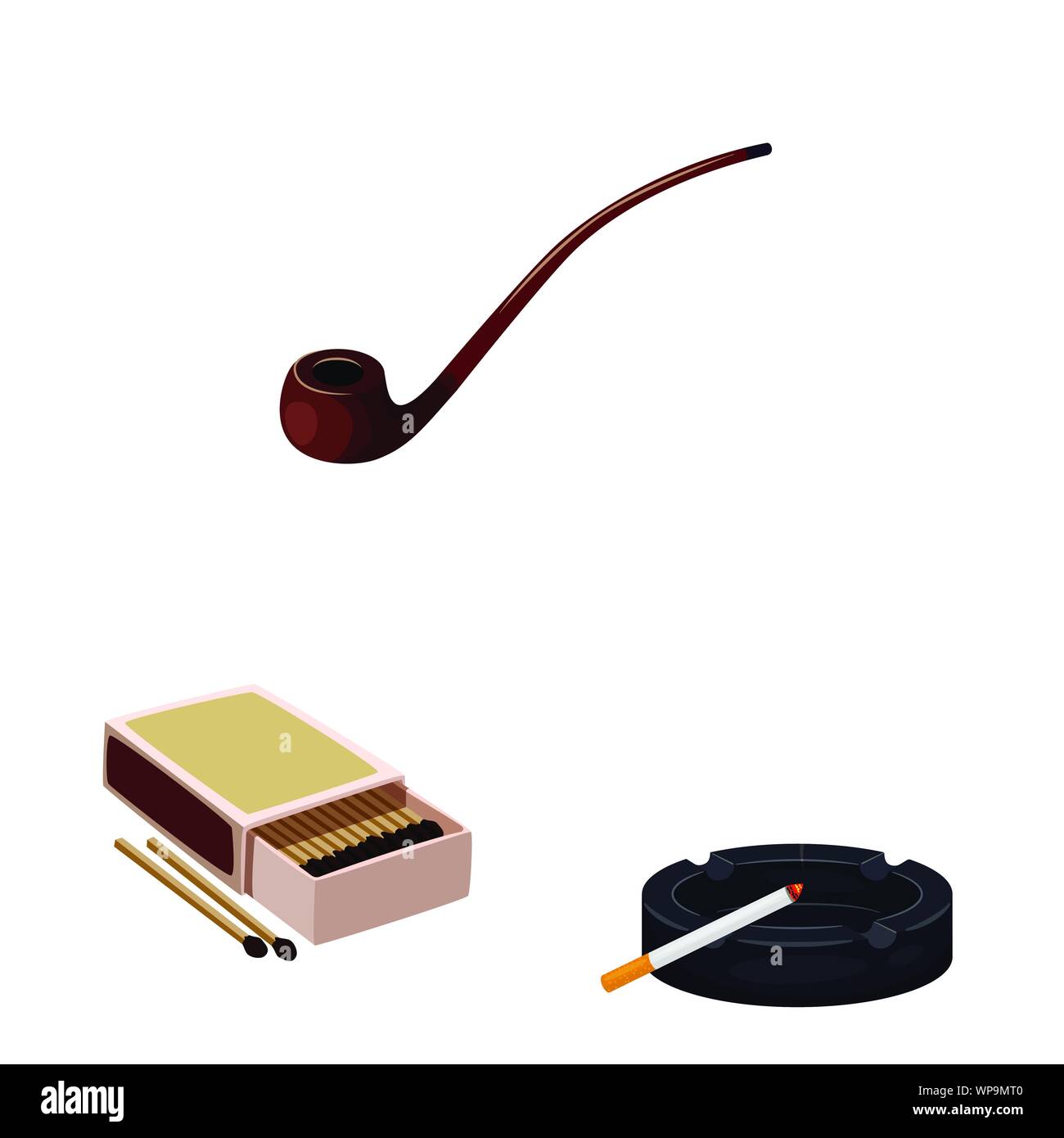 Vector illustration of cigarette and tobacco icon. Set of cigarette and ...