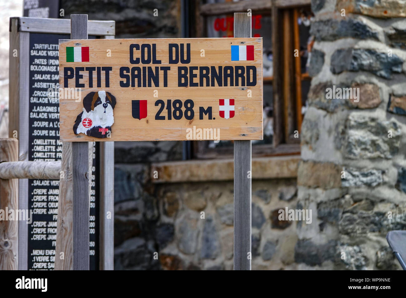 Springtime on the Col de Petite Saint Bernard, between France and Italy Stock Photo