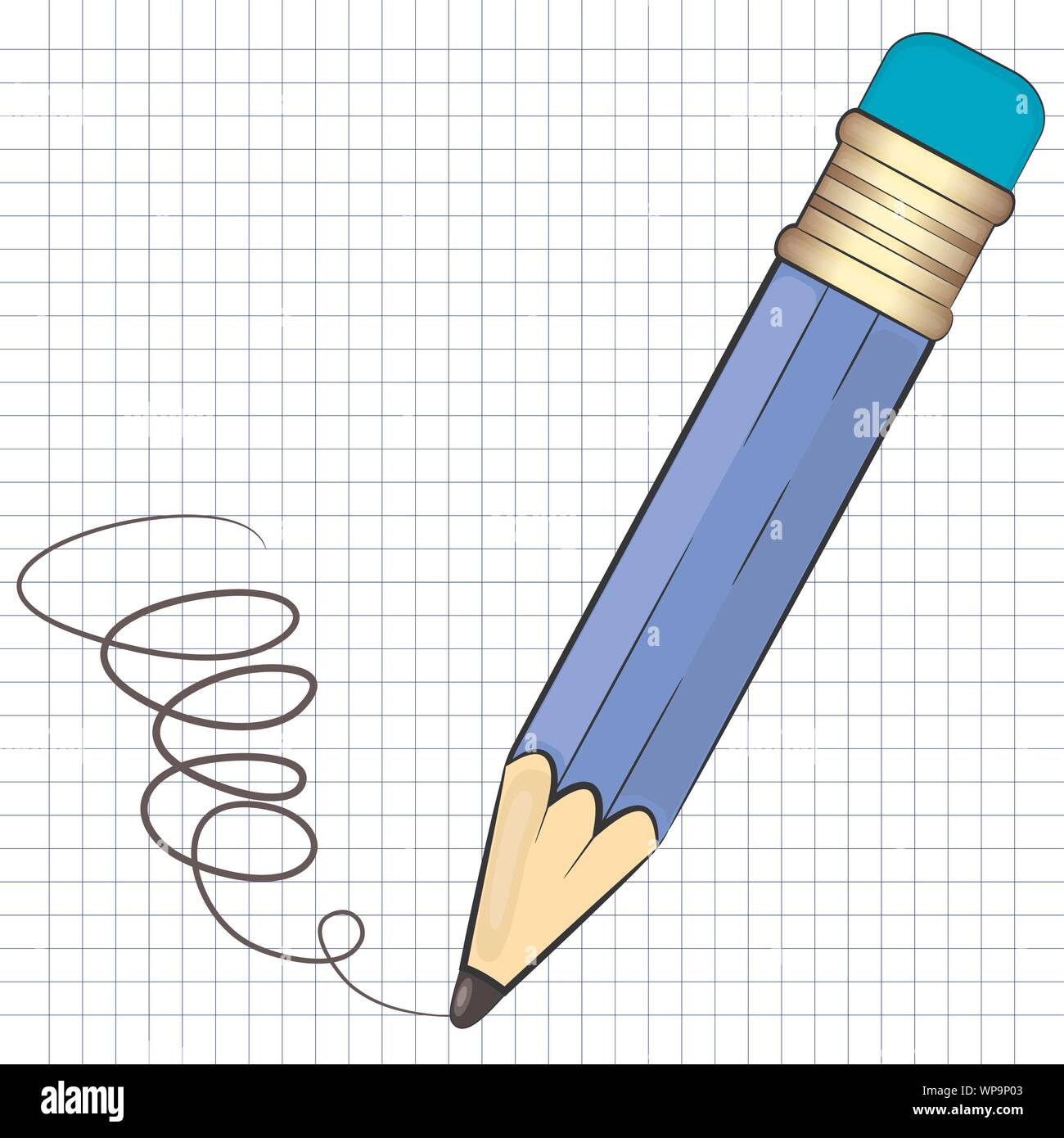 Blue pencil simple vector illustration Stock Vector Image & Art - Alamy