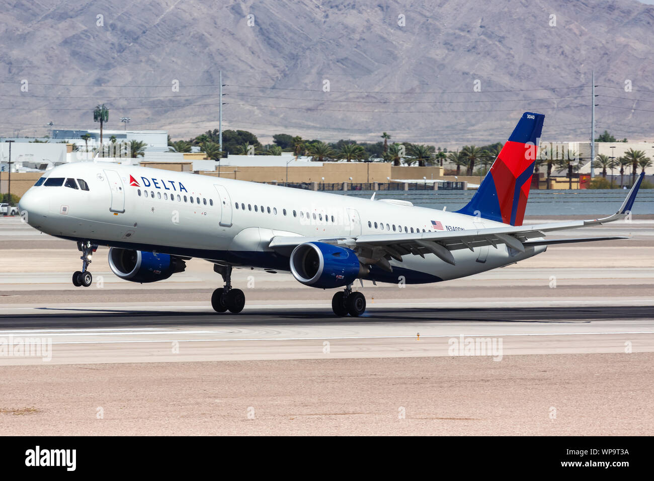Las Vegas, Nevada – April 9, 2019: Delta Air Lines Airbus A321 airplane at Las Vegas airport (LAS) in the United States. Stock Photo