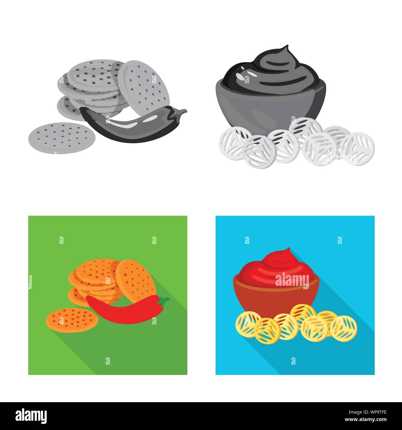 Isolated object of taste and seasonin icon. Collection of taste and ...