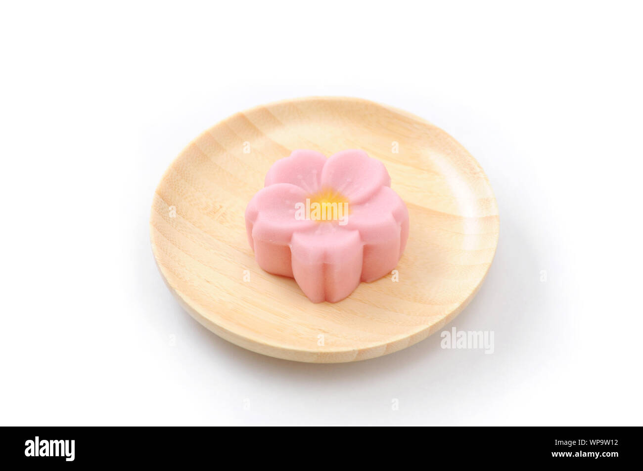 a Japanese traditional confectionery cake wagashi on plate isolated on