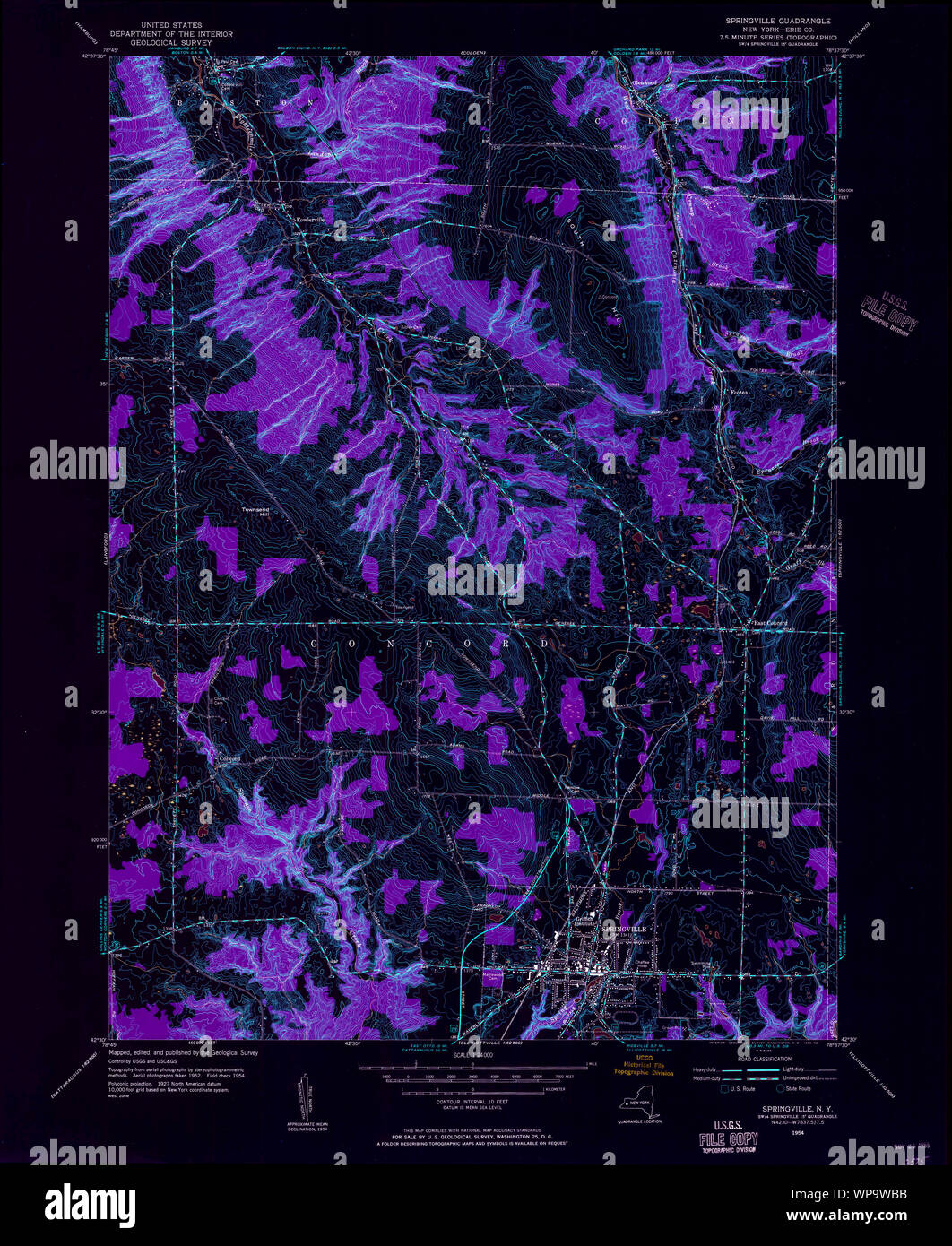 Springville new york map hires stock photography and images Alamy