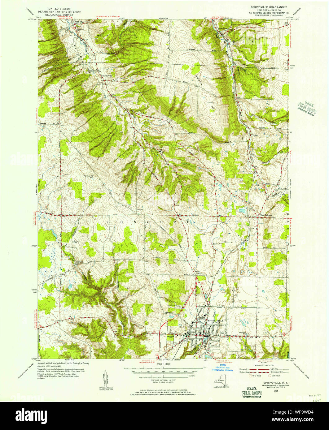 Map of springville new york hires stock photography and images Alamy