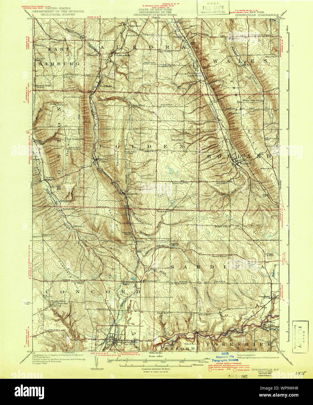 Map of springville new york hi-res stock photography and images - Alamy