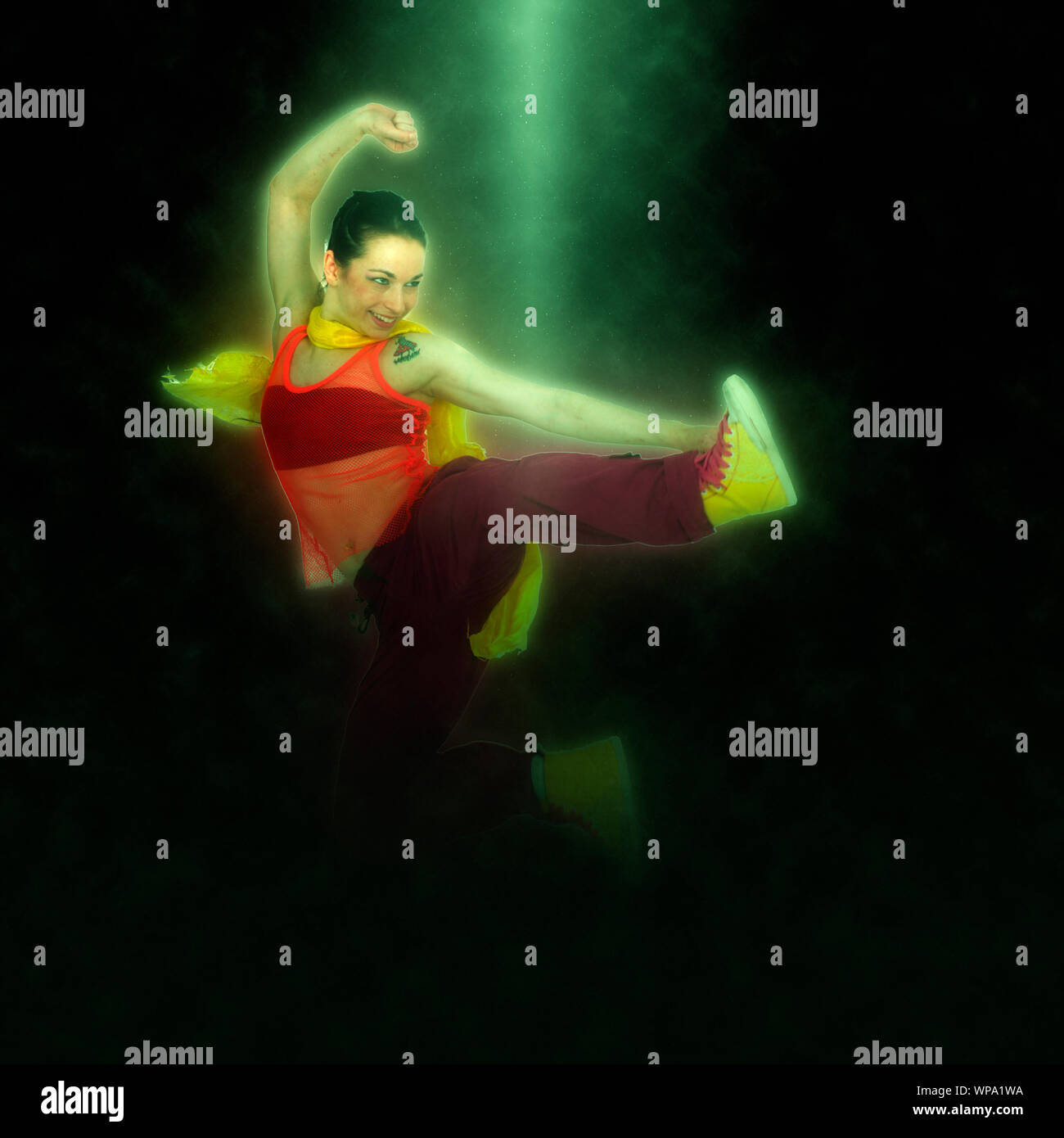 Digitally enhanced image of a Female Hip hop Dancer Stock Photo - Alamy