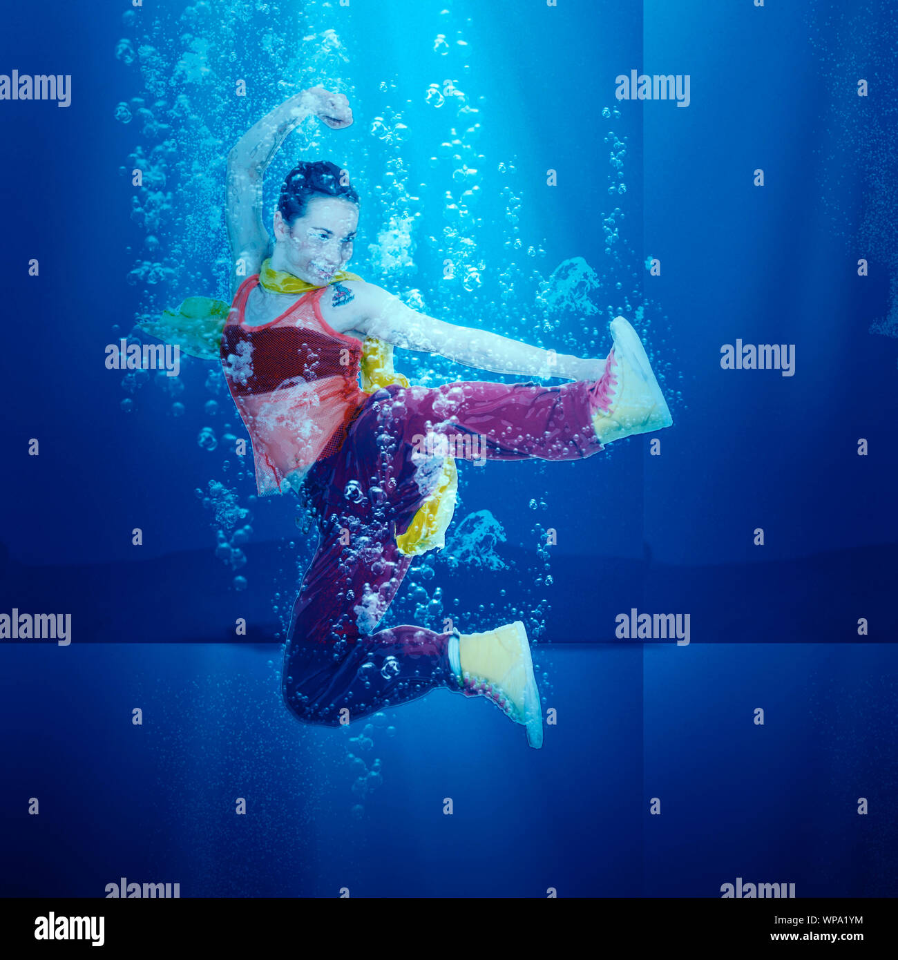 Digitally enhanced image of a Female Hip hop Dancer Stock Photo - Alamy