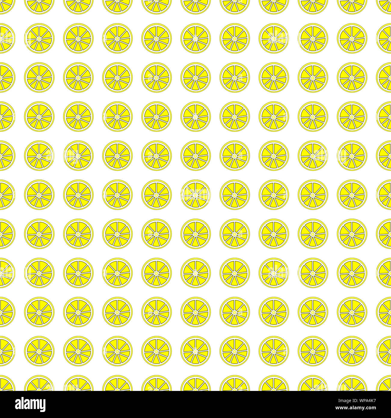 Small lemons seamless pattern on white background. Yellow slice of ...