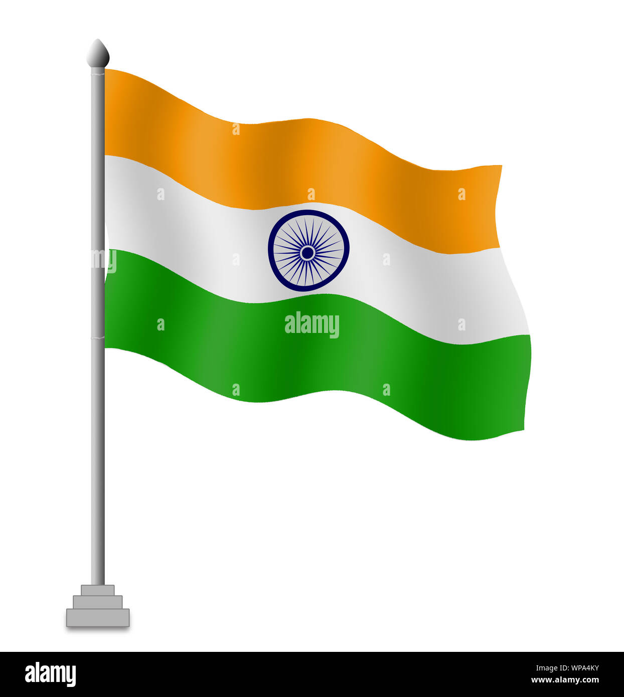 Illustration of an Indian flag flapping Stock Photo