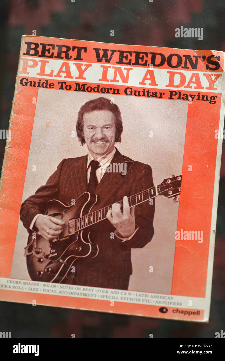 Cover of Bert Weedon's classic 'Play in a Day' guitar tuition book. Stock Photo
