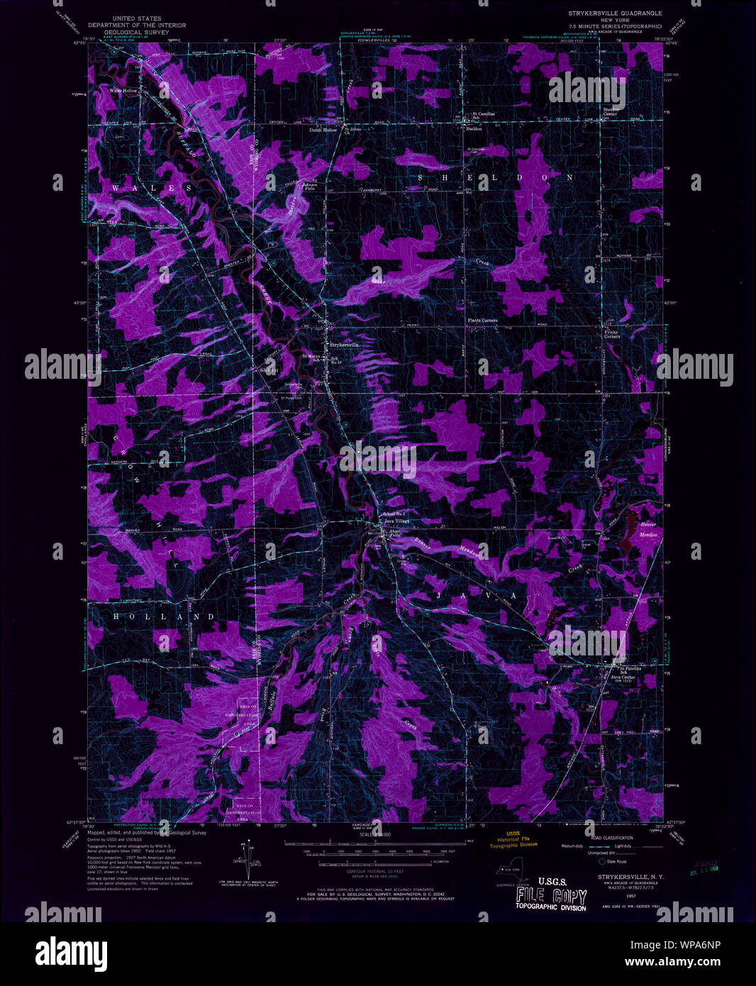 New York NY Strykersville 139926 1957 24000 Inverted Restoration Stock