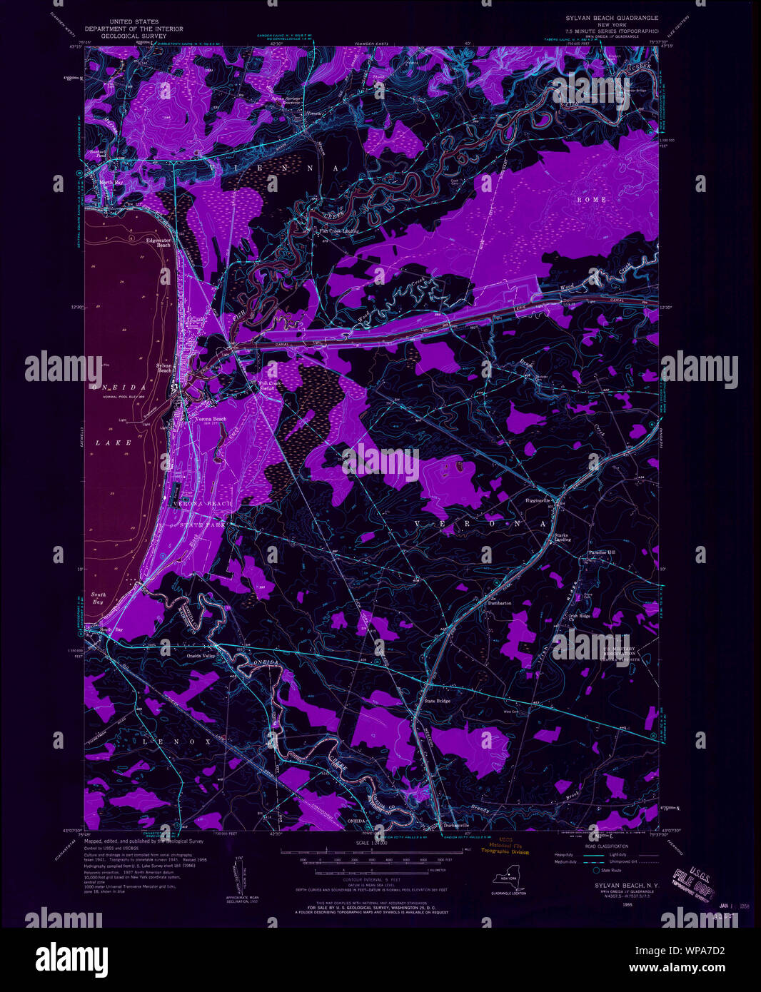 New York NY Sylvan Beach 139934 1955 24000 Inverted Restoration Stock